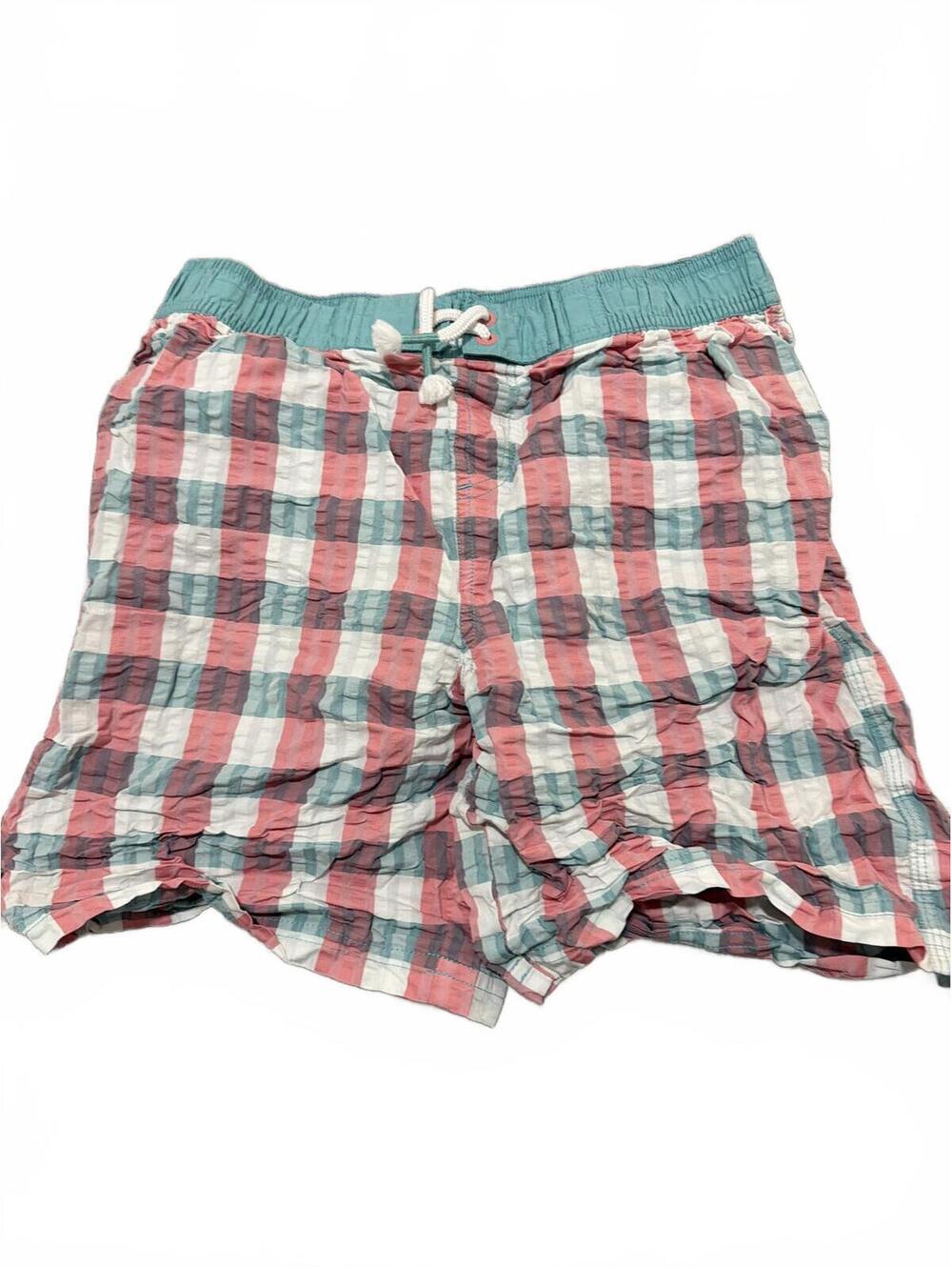 Mini Boden Boys Pink Checkerboard Swim Shorts 13-14Y
